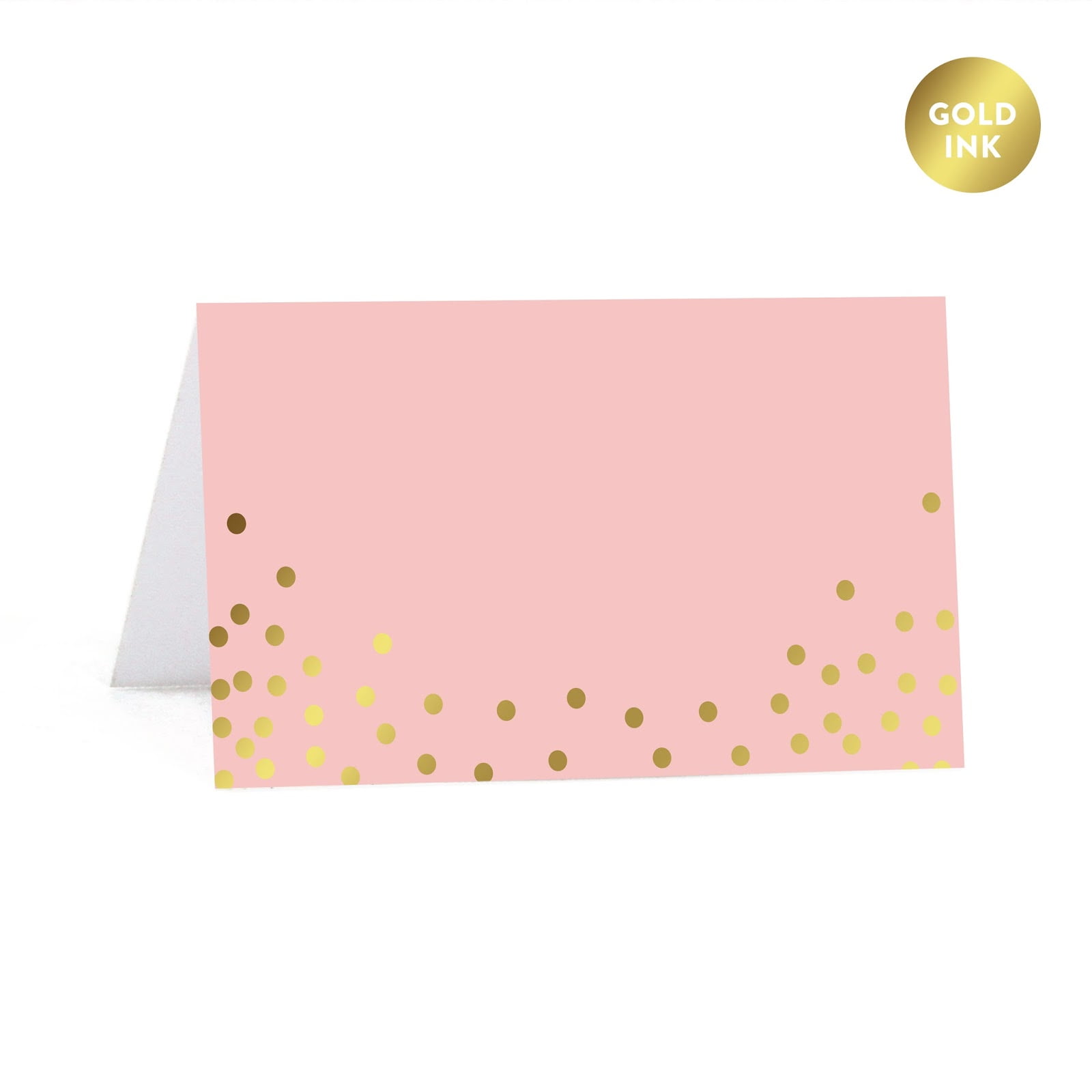Blush Red and Steel Gold Confetti Polka Dots, Printable Desk Tent Location Playing cards, 20-Pack graphic regarding Gold Printable Place Cards identified as Blush Red and Steel Gold Confetti Polka Dots, Printable Desk Tent Level Playing cards, 20-Pack
